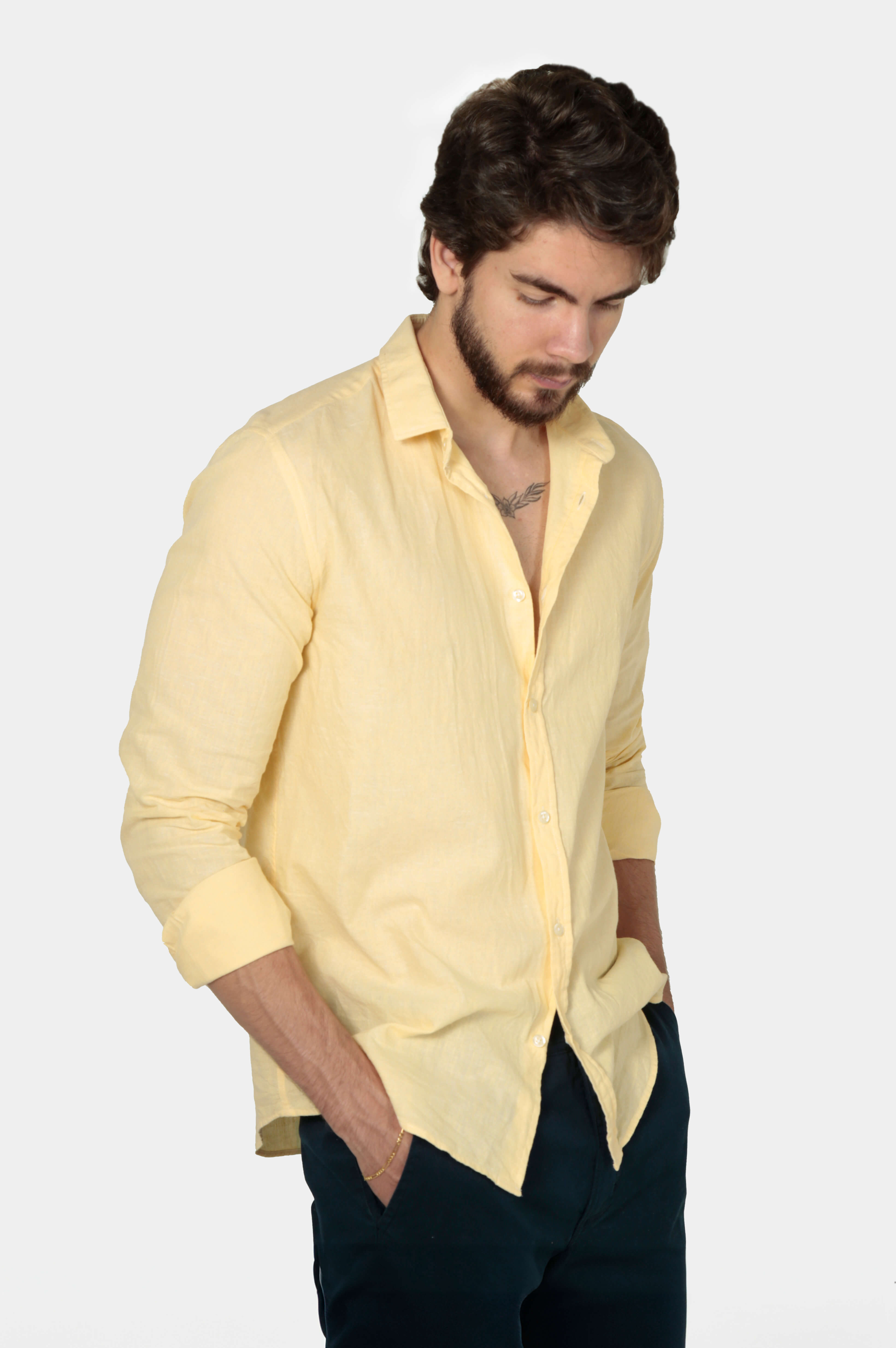 Camisa ML Linho Slim Tech