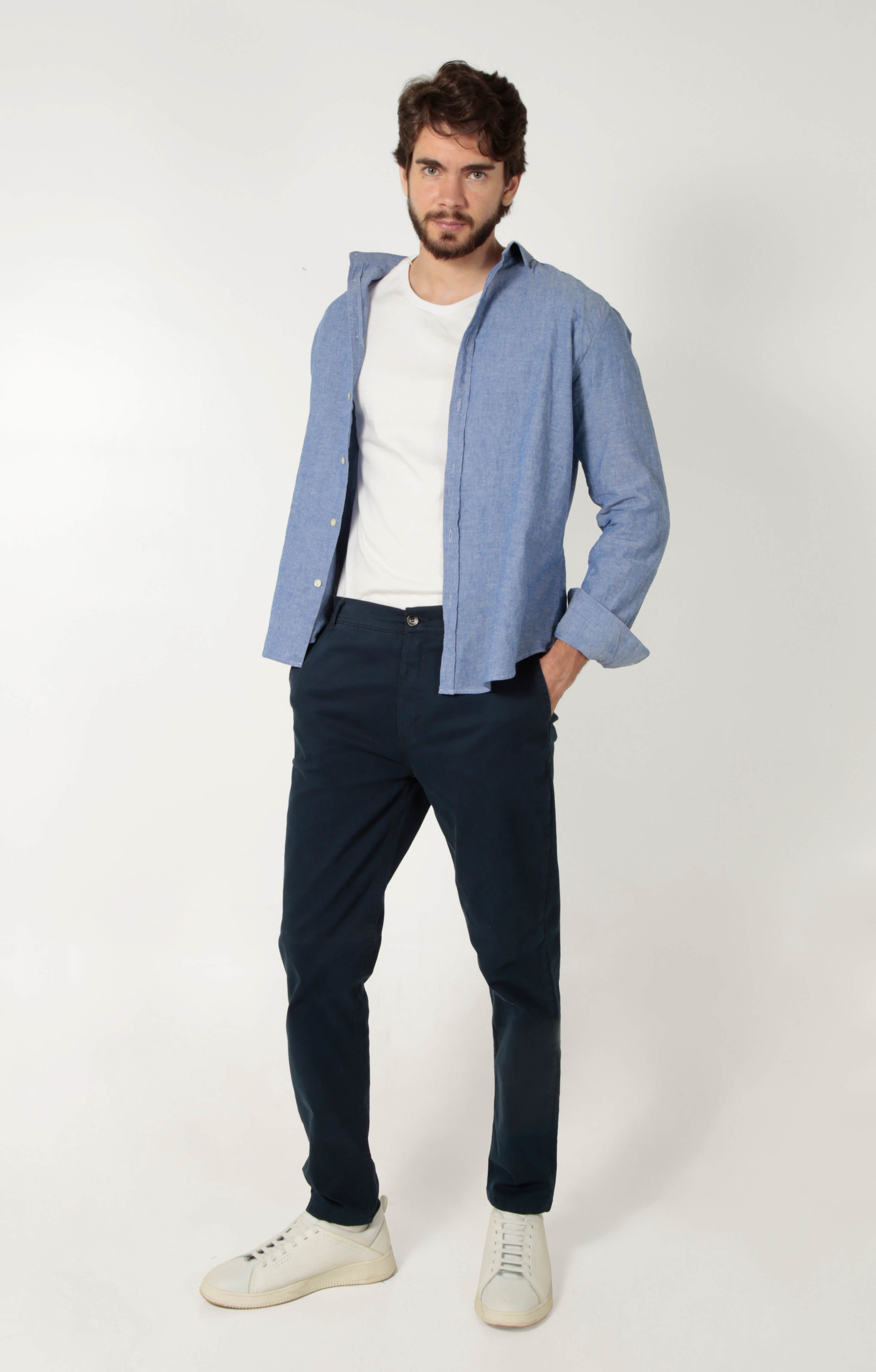Camisa ML Linho Slim Tech