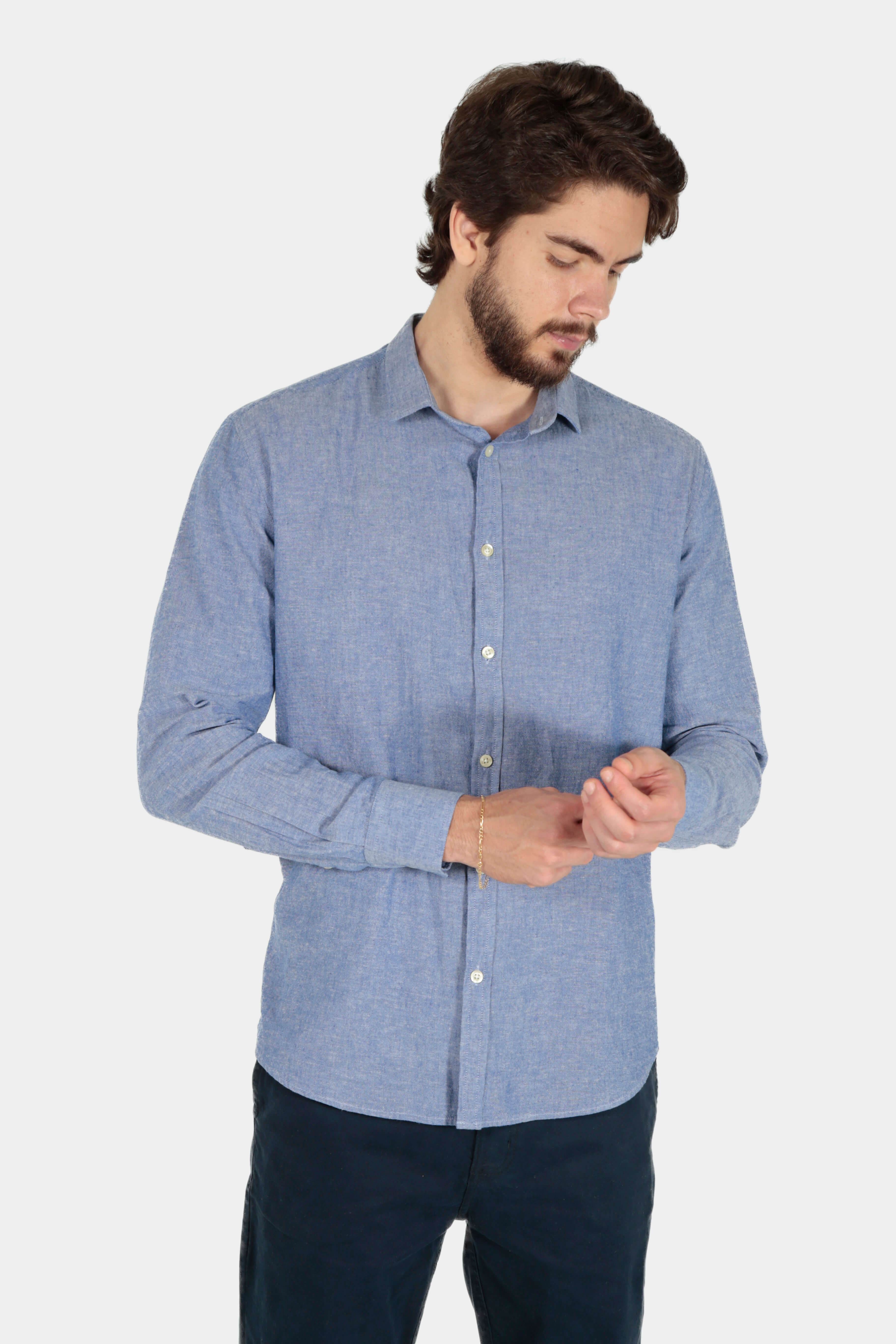 Camisa ML Linho Slim Tech