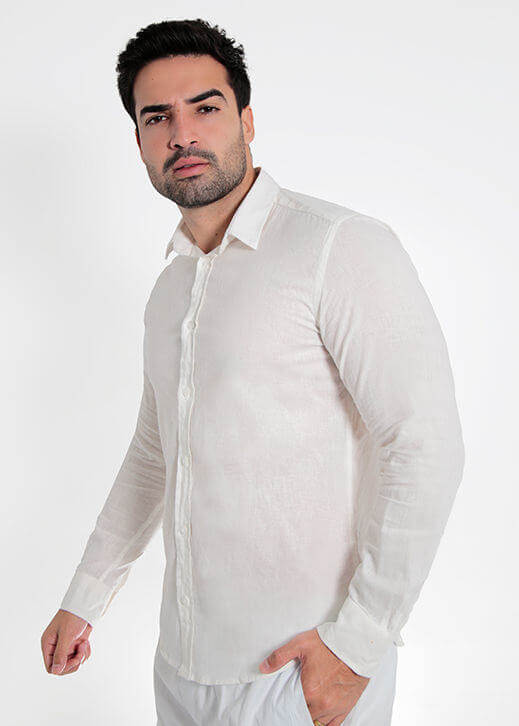 Camisa ML Linho Slim Tech