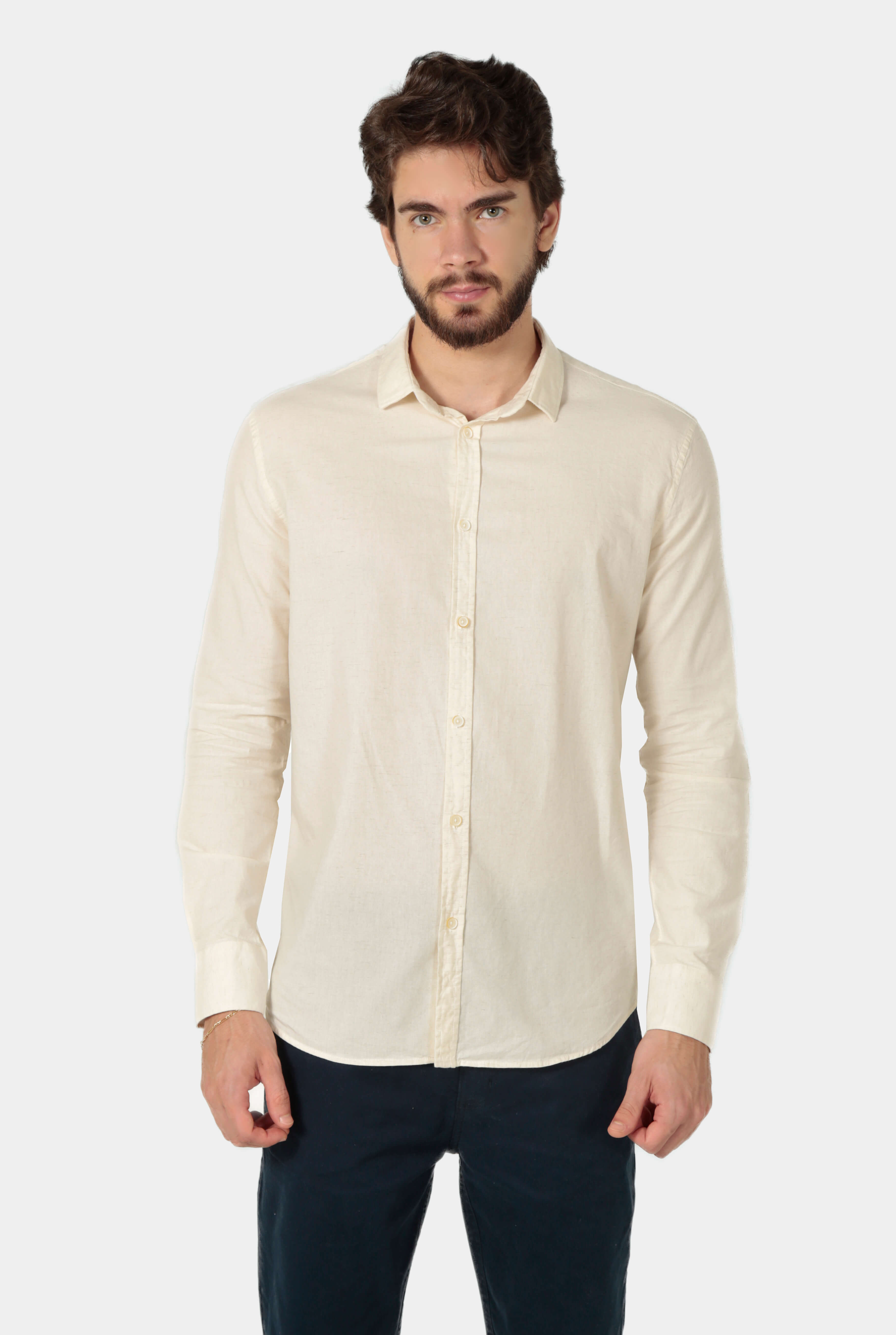 Camisa ML Linho Slim Tech