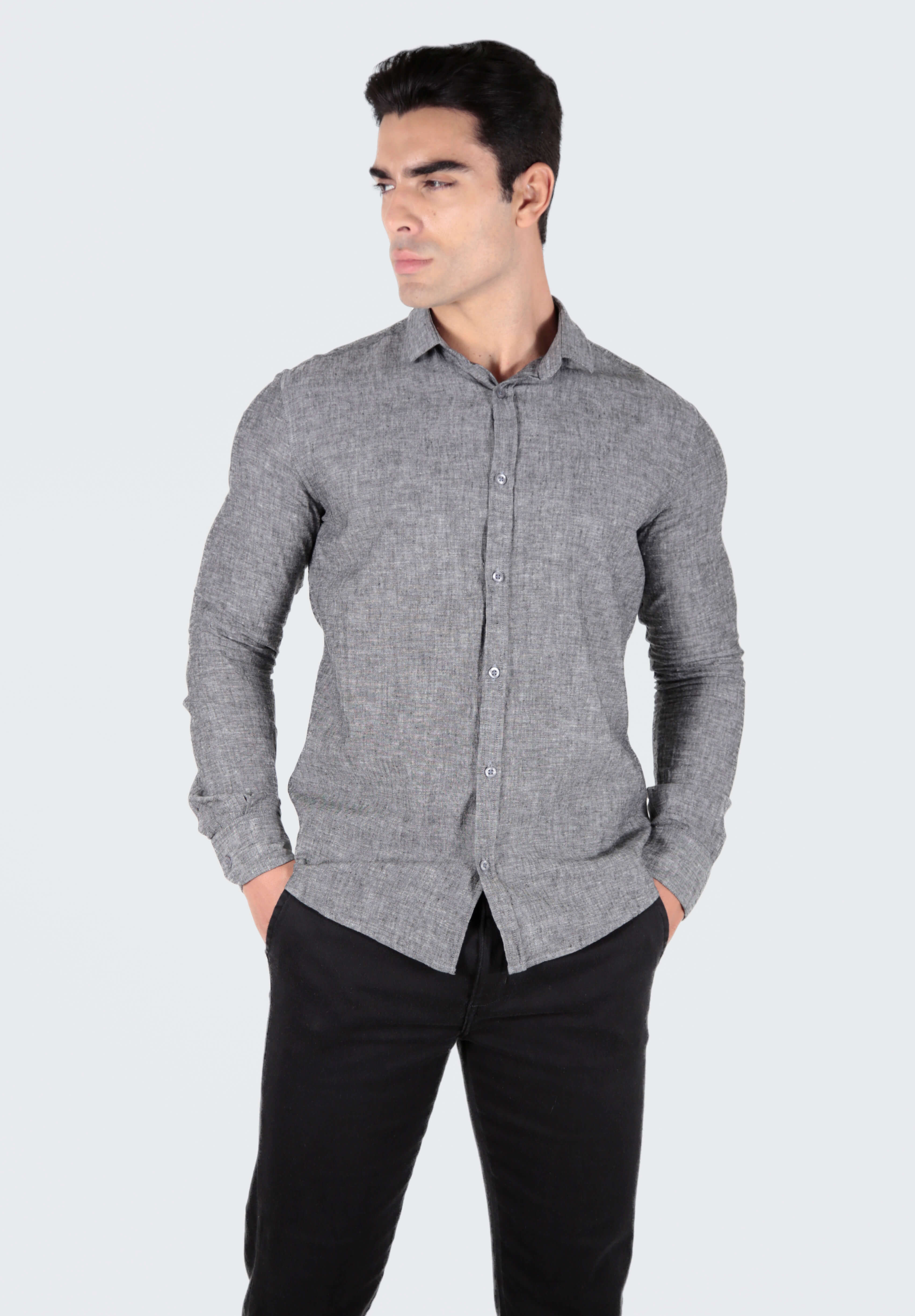 Camisa ML Linho Slim Tech