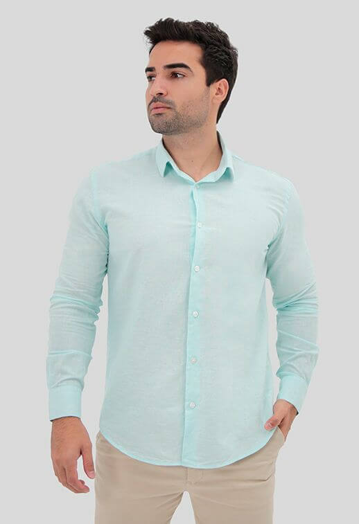 Camisa ML Linho Slim Tech